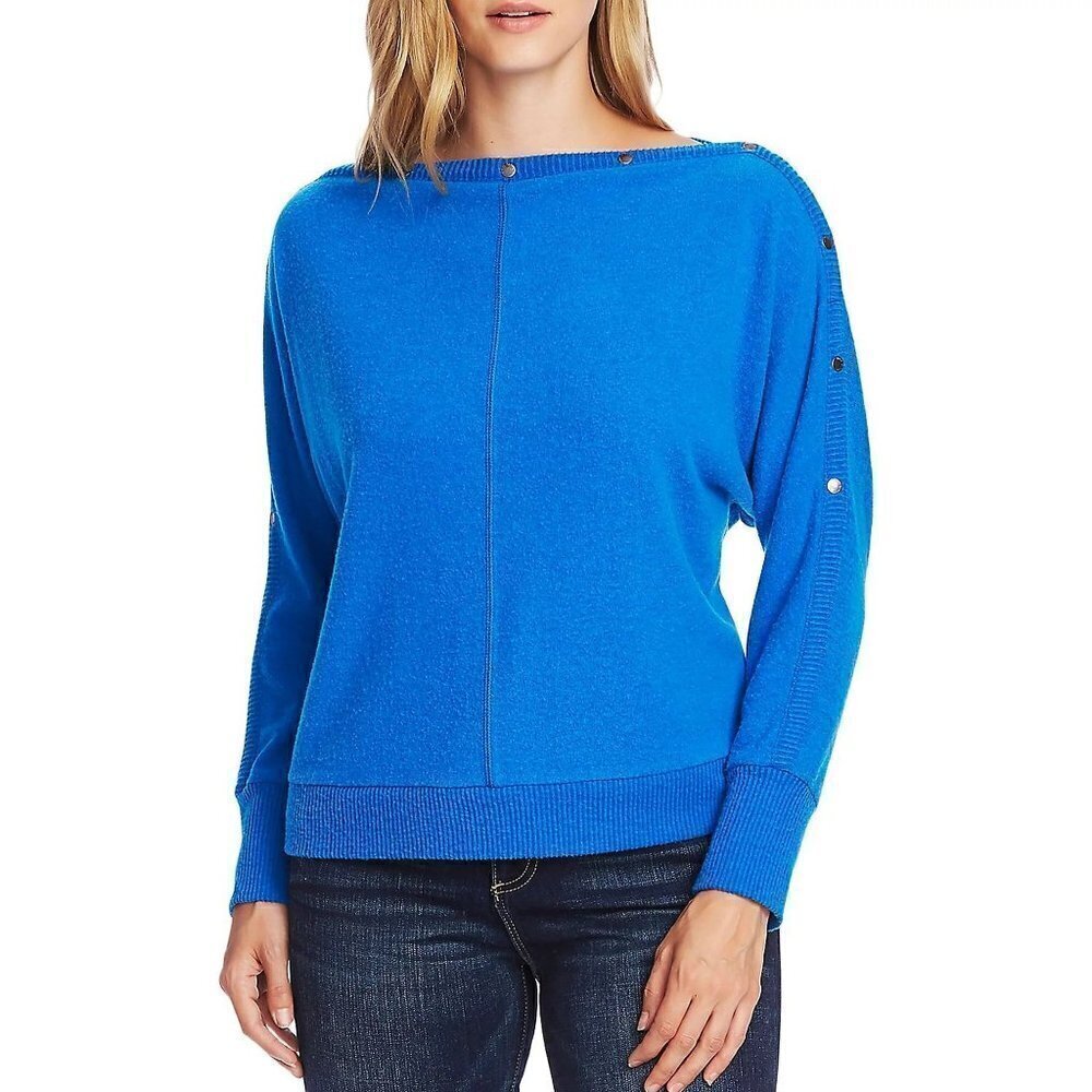 Vince Camuto Button Snap Trim Dolman Sleeve Sweater NWT